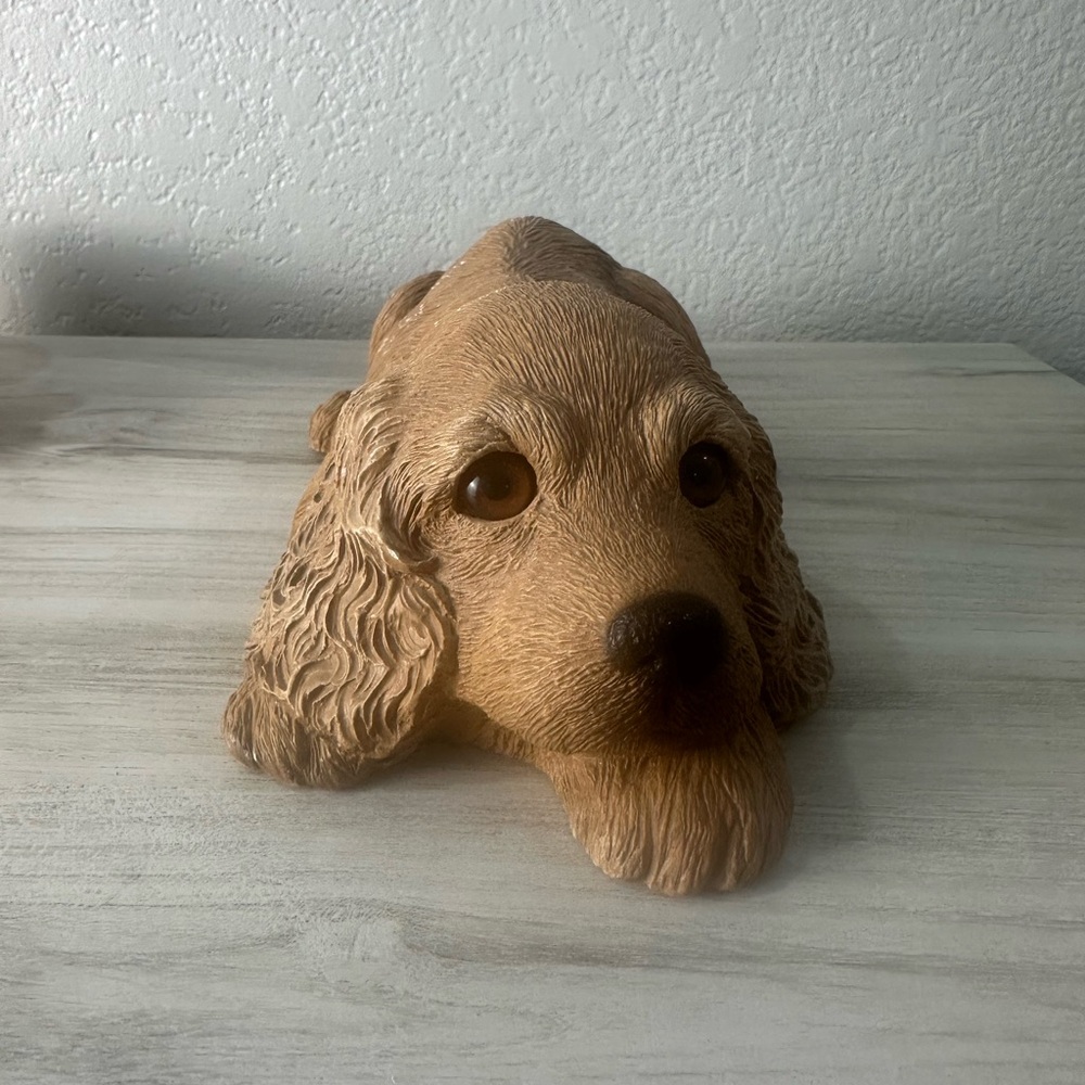 Vintage Sandicast Sandra Brue COCKER SPANIEL Statue Figure Sculpture 1981 Signed